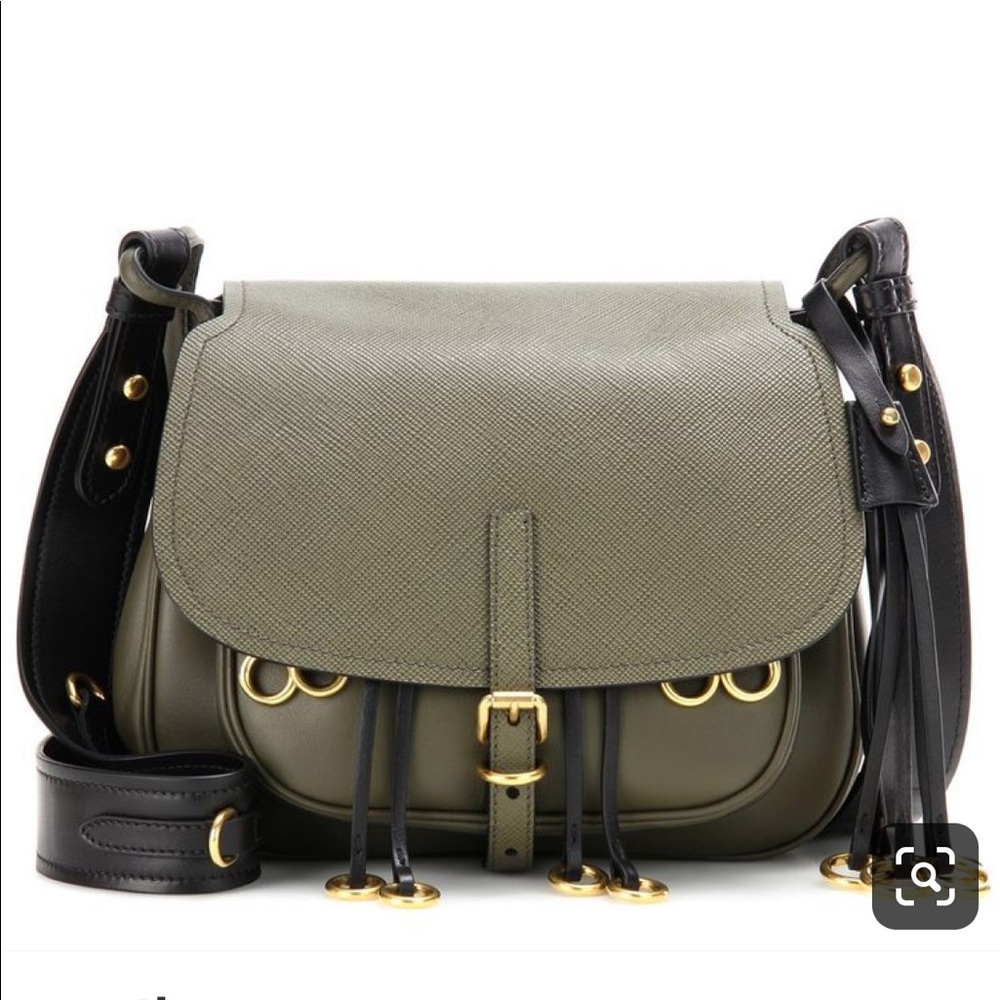 Prada cross body military green runway collection